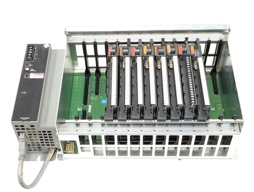 ALLEN-BRADLEY 1771-A3B1/B 12 SLOT I/O CHASSIS 1771A3B1 W/ 1771-P7 POWER SUPPLY