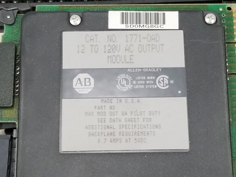 ALLEN-BRADLEY 1771-A3B1/B 12 SLOT I/O CHASSIS 1771A3B1 W/ 1771-P7 POWER SUPPLY