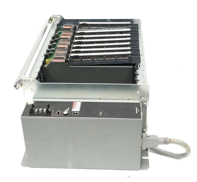 ALLEN-BRADLEY 1771-A3B1/B 12 SLOT I/O CHASSIS 1771A3B1 W/ 1771-P7 POWER SUPPLY