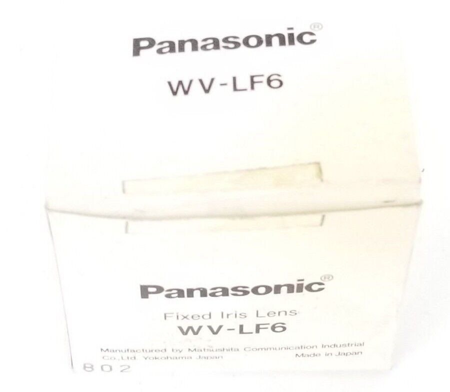NIB PANASONIC WV-LF6 FIXED IRIS TV LENS 6MM, 1:1.4, WVLF6