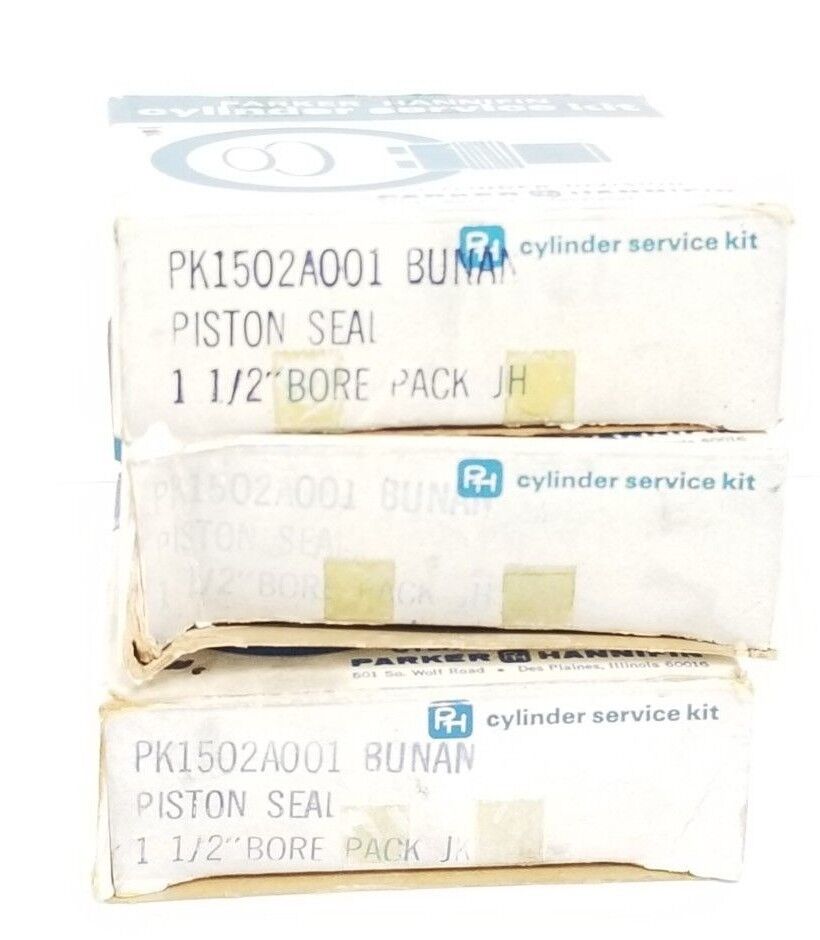 LOT OF 3 NIB PARKER HANNIFIN PK1502A001 BUNAN PISTON SEALS 1-1/2'' (INCOMPLETE)