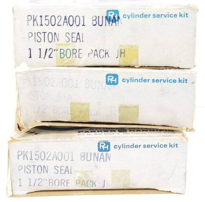 LOT OF 3 NIB PARKER HANNIFIN PK1502A001 BUNAN PISTON SEALS 1-1/2'' (INCOMPLETE)
