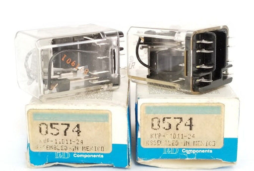 LOT OF 2 NIB POTTER & BRUMFIELD KUP-11D11-24 RELAYS 24VDC, 5A, 240VAC, 0574
