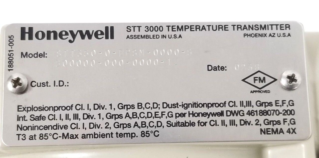 NIB HONEYWELL STT350-0-EPSM-0000-S-B00000-000-0000-1J TEMPERATURE TRANSMITTER