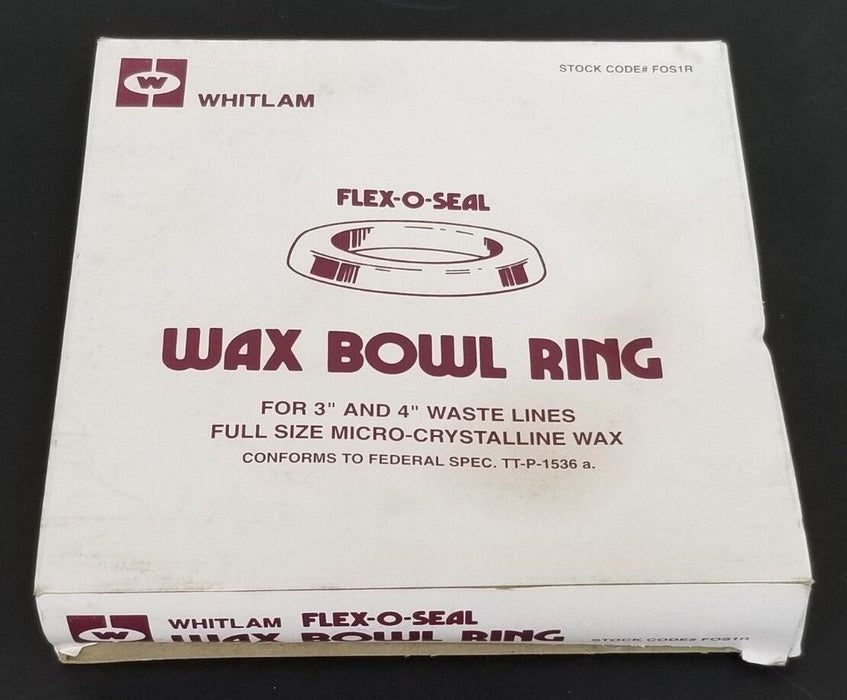 LOT OF 2 NIB WHITLAM FOS1R WAX BOWL RINGS FOR 3'' & 4'' WASTE LINES