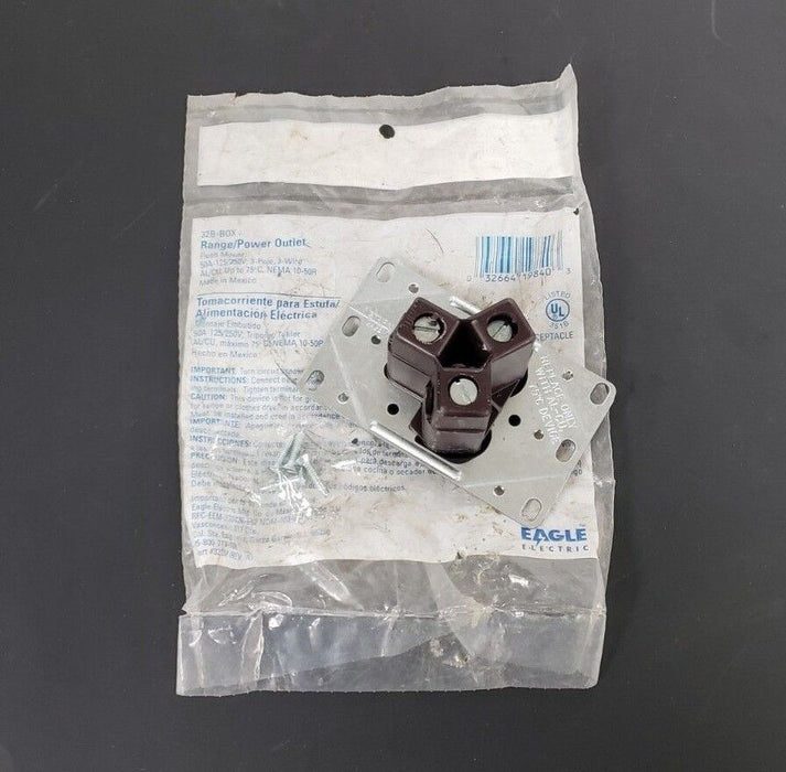 NEW IN BAG EAGLE ELECTRIC 32B-BOX RANGE/POWER OUTLET 50A-125/250V; 3-POLE 3 WIRE