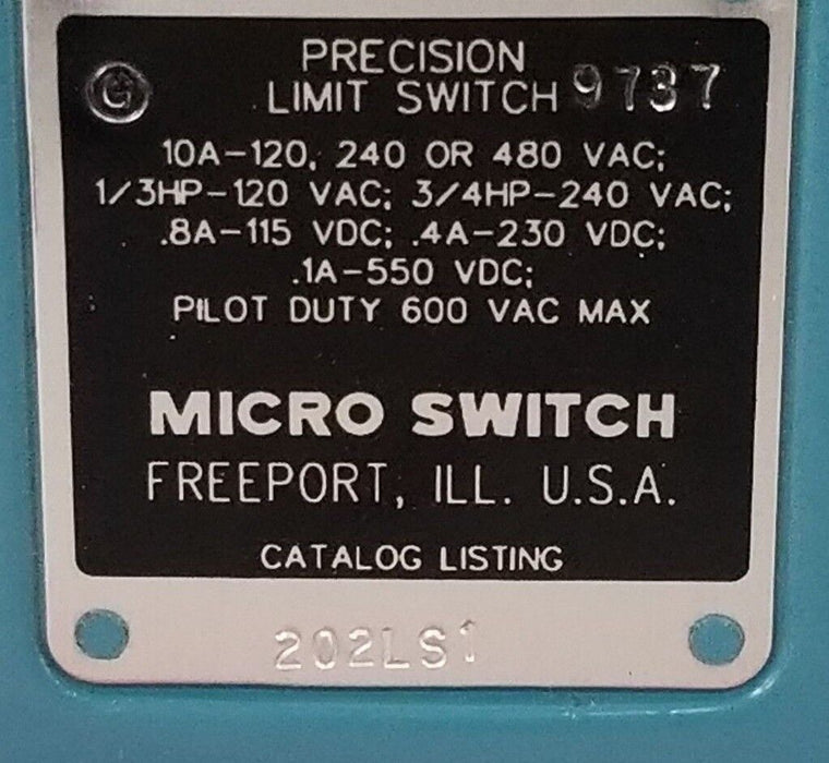 NIB HONEYWELL 202LS1 PRECISION LIMIT SWITCH W/ LS-Z54M SWITCH LEVER