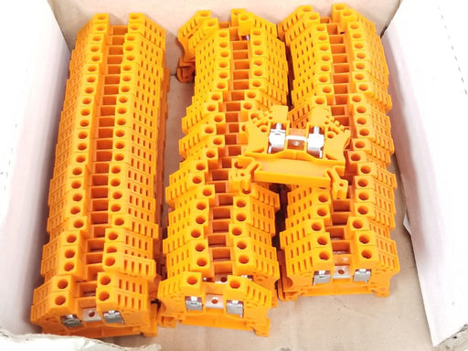 LOT OF 70 NIB DINnectors DN-T10ORG TERMINAL BLOCKS 10AWG 30AMP 600V DNT10ORG