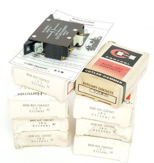 LOT OF 8 NIB CUTLER HAMMER C320KB1 BASE AUX CONTACTS 1 N.O.