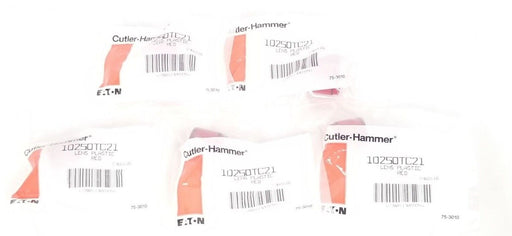 LOT OF 5 NEW EATON CUTLER-HAMMER 10250TC21 LENS PLASTIC RED