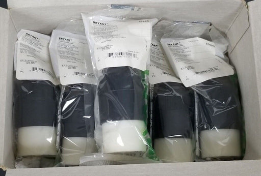 BOX OF 6 NEW BRYANT 5369N CONNECTORS BLACK/WHITE 20A 125V NEMA 5-20R 2P 3W