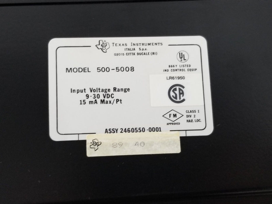 NIB TEXAS INSTRUMENTS 500-5008 INPUT MODULE ASSY: 2460550-0001 9-30VDC 15mA