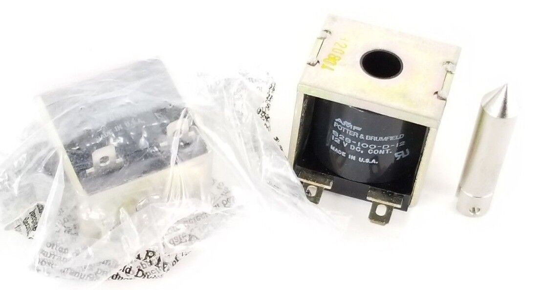 LOT OF 2 NIB POTTER & BRUMFIELD S28-100-D-12 COILS 12VDC DUTY CYCLE-CONT. 6558