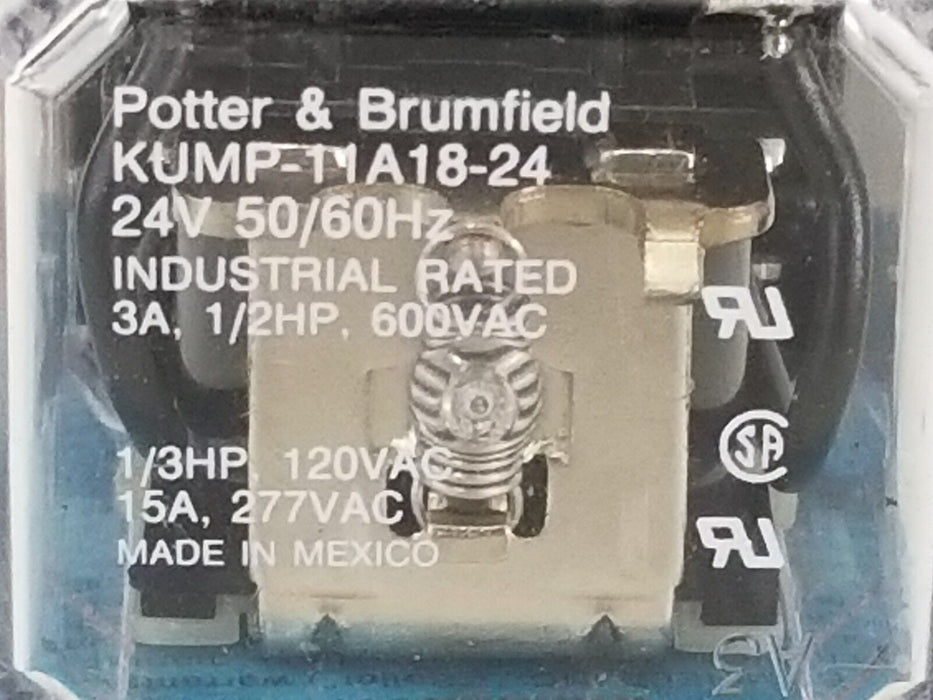 NIB POTTER & BRUMFIELD KUMP11A18-24V RELAY KUMP11A18-24, 03132