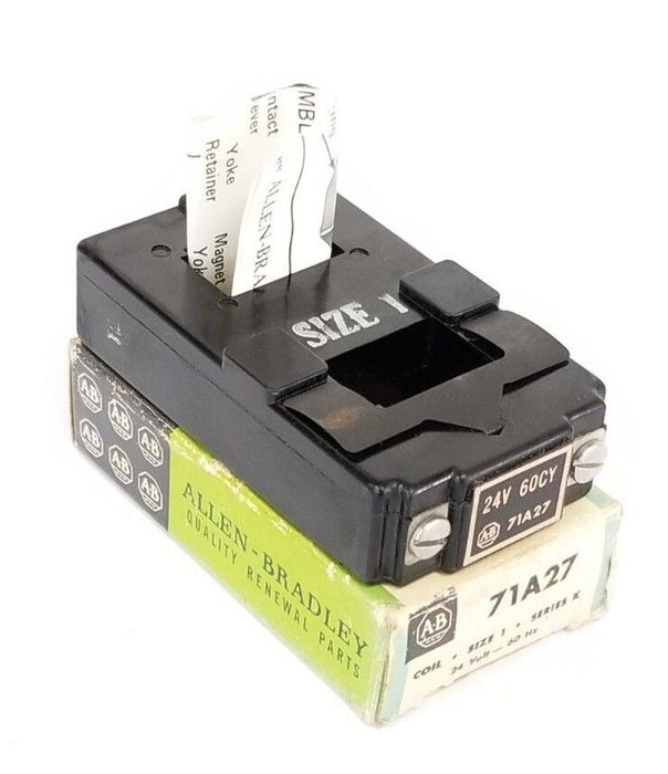 NIB ALLEN BRADLEY 71A27 CONTACTOR COIL SIZE: 1 SER. K 24V-60HZ