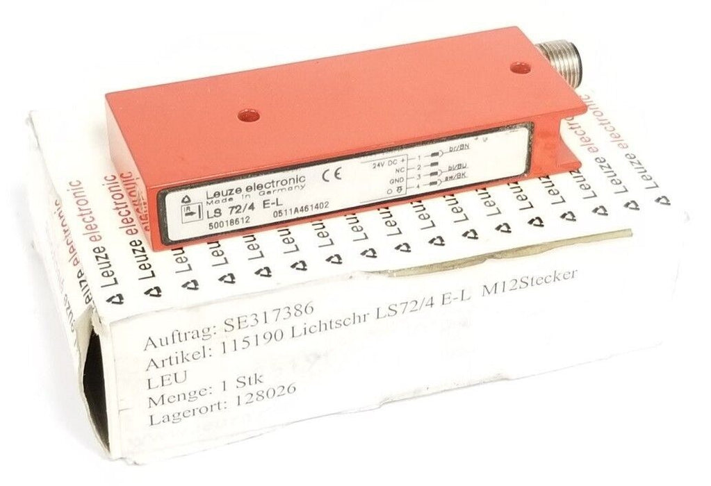 LEUZE ELECTRONICS LS-72/4-E-L PHOTOELECTRIC SENSOR RECEIVER 50018612