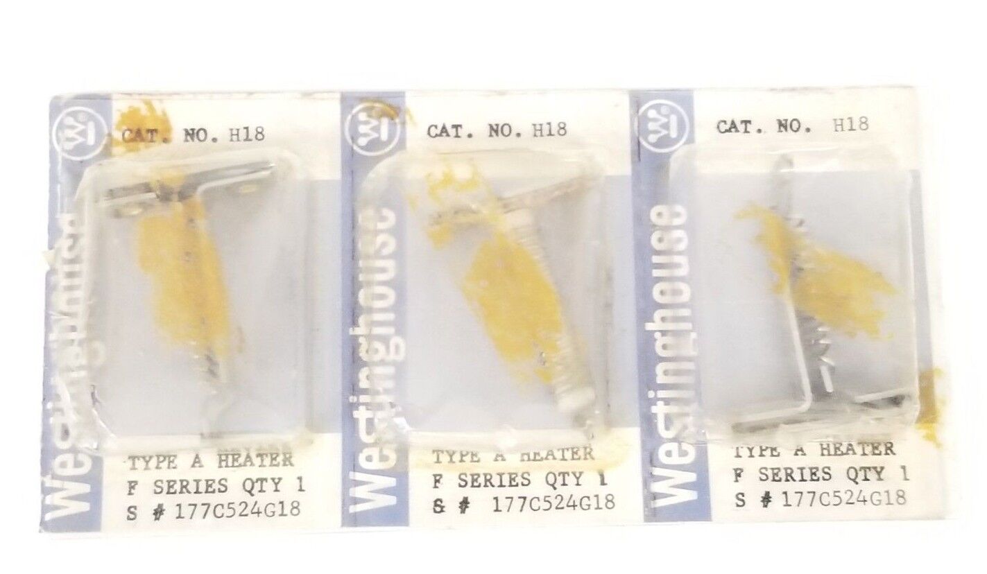 LOT OF 3 NEW WESTINGHOUSE 177C524G18 TYPE A HEATERS CAT. NO. H18