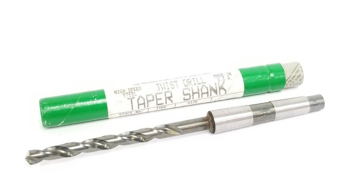 NEW PRECISION 20018 TYPE 209 HIGH SPEED STEEL TWIST DRILL TAPER SHANK, 9/32"