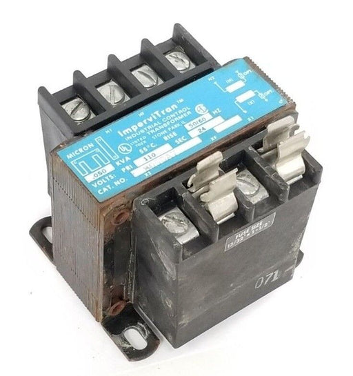 MICRON IMPERVITRAN B050A7 INDUSTRIAL TRANSFORMER PRI 110V 24 SEC. 50/60HZ