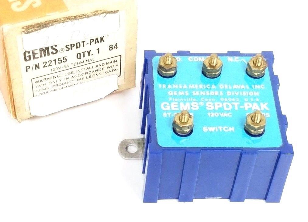 NIB GEMS SENSORS 22155 SPDT-PAK RELAY ST-22155 120VAC-5A