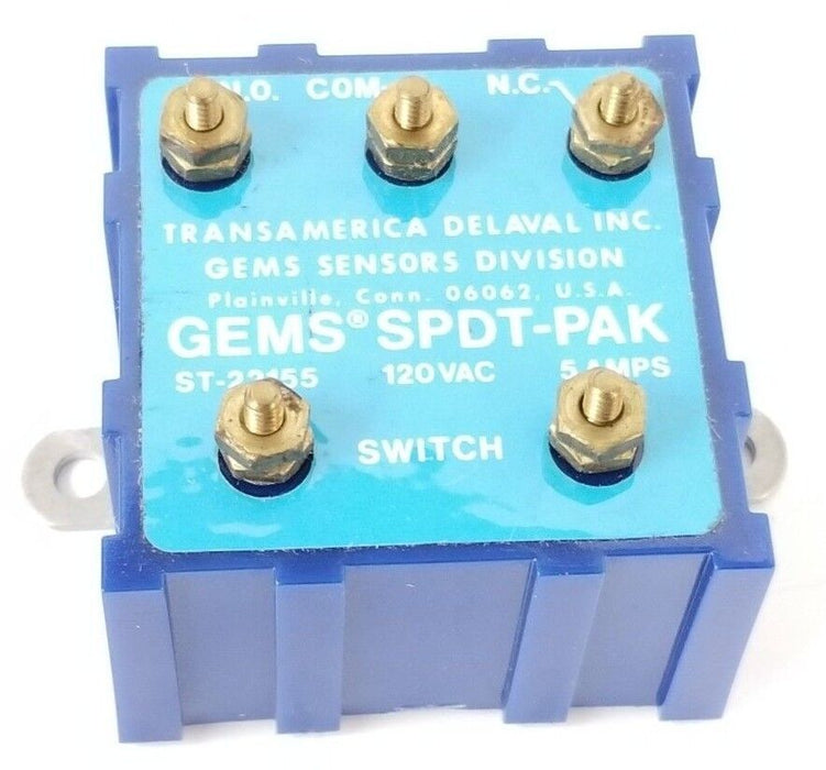 NIB GEMS SENSORS 22155 SPDT-PAK RELAY ST-22155 120VAC-5A