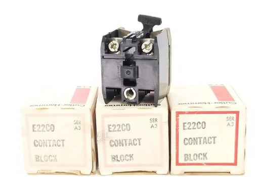 LOT OF 3 NIB EATON CUTLER-HAMMER E22C0 CONTACT BLOCKS SER. A3, E22-C0