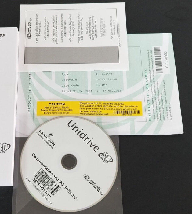 NEW EMERSON CONTROL TECHNIQUES PROGRAMMING SOFTWARE SP1405 0471-0001-10