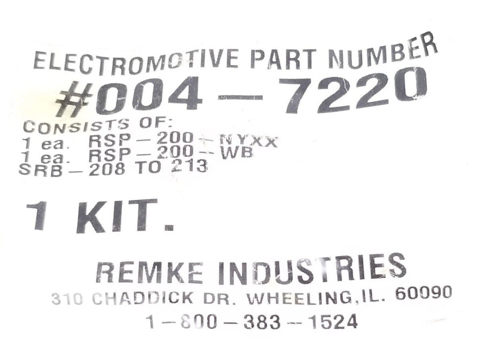 NEW REMKE 004-7220 KIT 0047220 (INCOMPLETE)