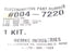 NEW REMKE 004-7220 KIT 0047220 (INCOMPLETE)