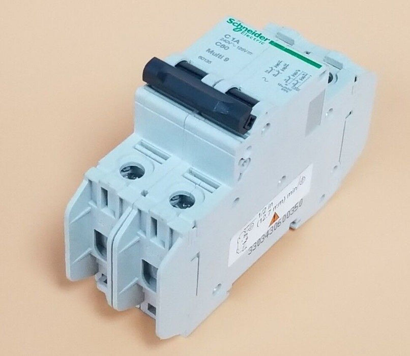 NEW SCHNEIDER ELECTRIC 60135 CIRCUIT BREAKER C60, MULTI 9, C 1A, 240V, 2P