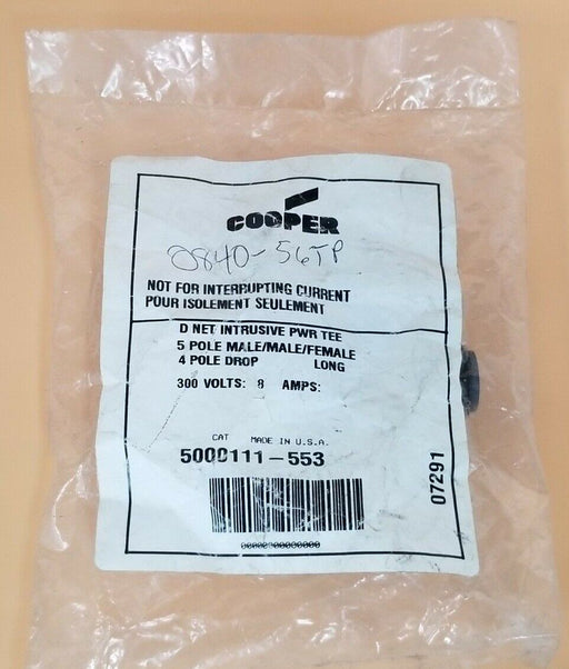 NEW COOPER 5000111-553 D-NET INTRUSIVE POWER TEE, 300V, 8A, 5000111553