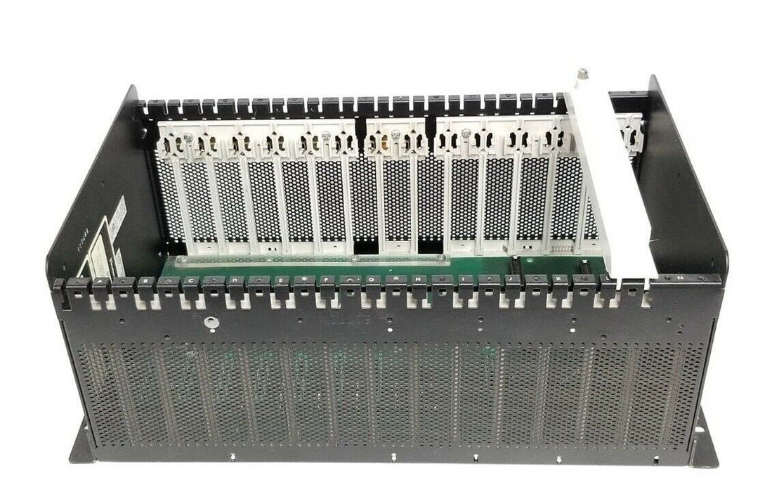 HONEYWELL 620-0090 12-SLOT PROCESSOR RACK ASSEMBLY 6200090 W/ 620-0049 BACKPLANE