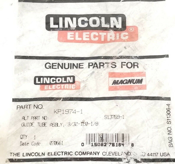 NEW LINCOLN ELECTRIC KP1974-1 GUIDE TUBE ASSEMBLY, 3/32-120-1/8, S13769-1