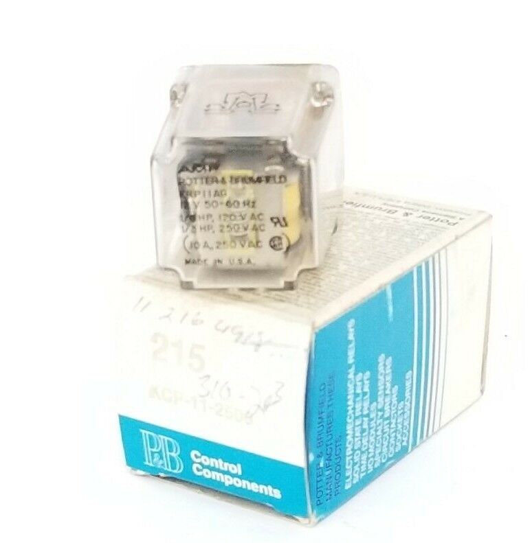 NIB POTTER & BRUMFIELD KCP-11-2500 RELAY 215, KCP112500, 2,500 OHMS