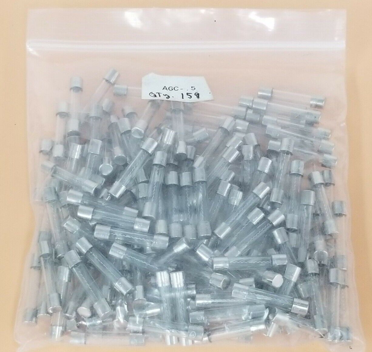 LOT OF 159 NEW COOPER BUSSMANN AGC-.5 FUSES