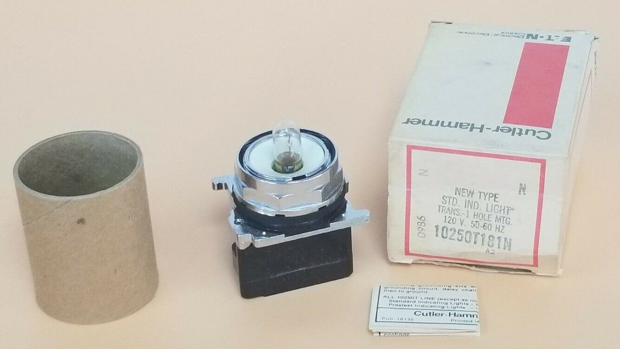 NIB EATON CUTLER-HAMMER 10250T181N INDICATOR LIGHT 10250T, 120V, 50/60HZ