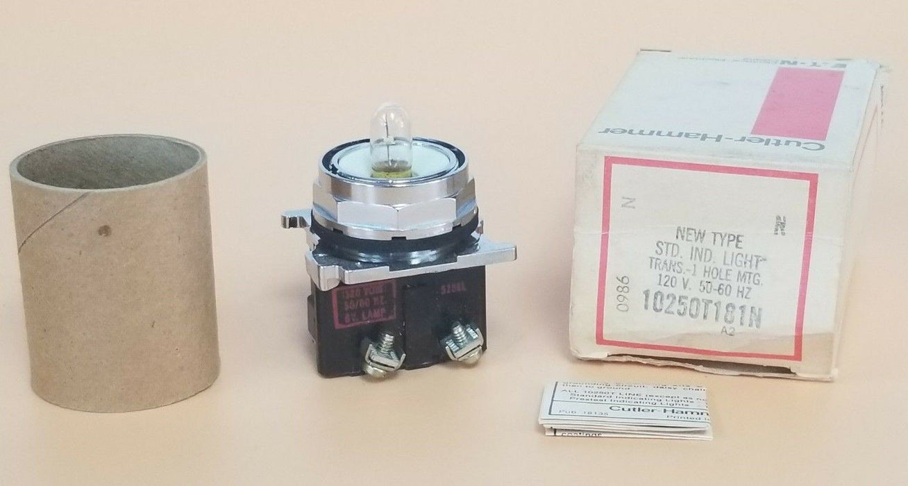 NIB EATON CUTLER-HAMMER 10250T181N INDICATOR LIGHT 10250T, 120V, 50/60HZ