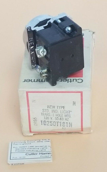 NIB EATON CUTLER-HAMMER 10250T181N INDICATOR LIGHT 10250T, 120V, 50/60HZ