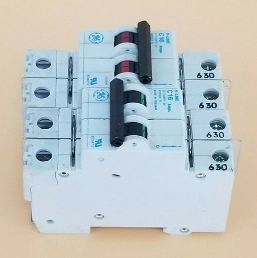 LOT OF 2 GENERAL ELECTRIC V07216 CIRCUIT BREAKERS 277/480VAC V-LINE 16A C16