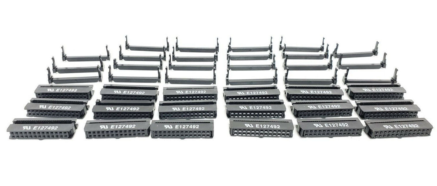 LOT OF 18 NEW GENERIC E127492 IDC CABLE CONNECTORS, IDS-26, 26-PIN FEM, 26-POLIG
