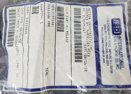 NEW ISP INTERNATIONAL SEAL & PACKING 35X55X8 OIL SEAL 35X55X8A NBR