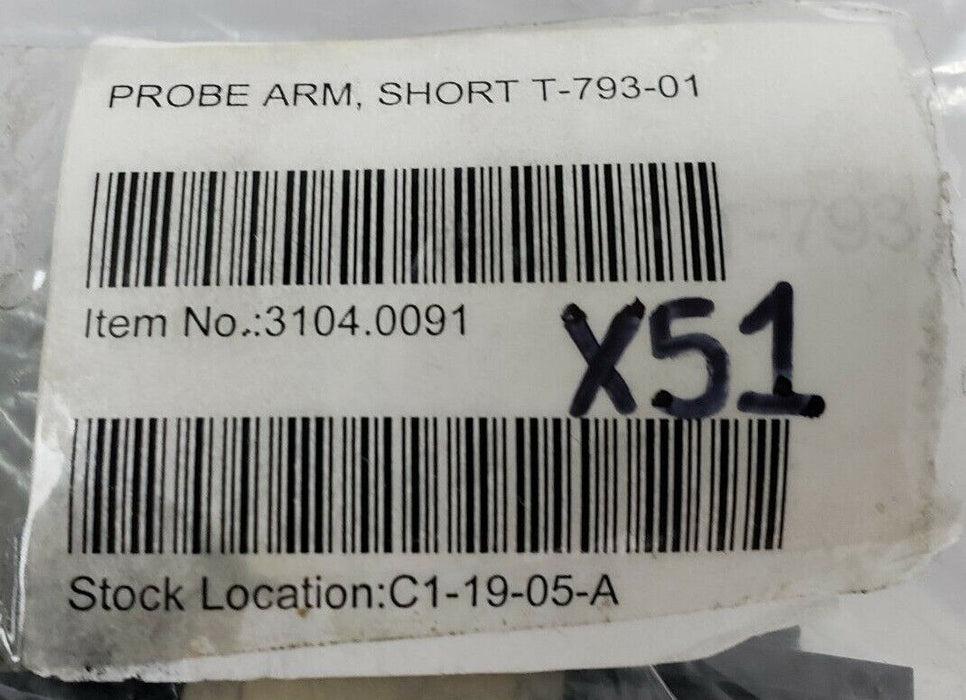 LOT OF 51 NEW GENERIC 3104.0091 PROBE ARMS, SHORT T-793-01
