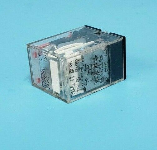 OMRON MY4N-D2 24VDC RELAY, 5AMP 240VAC 24VDC COIL 4PDT 14BLADE W/ LED