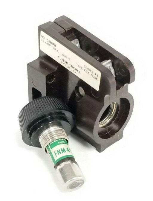 CUTLER HAMMER C320FB FUSE HOLDER SER. A1 600V 15A W/ FNM-4-1/2 FUSE
