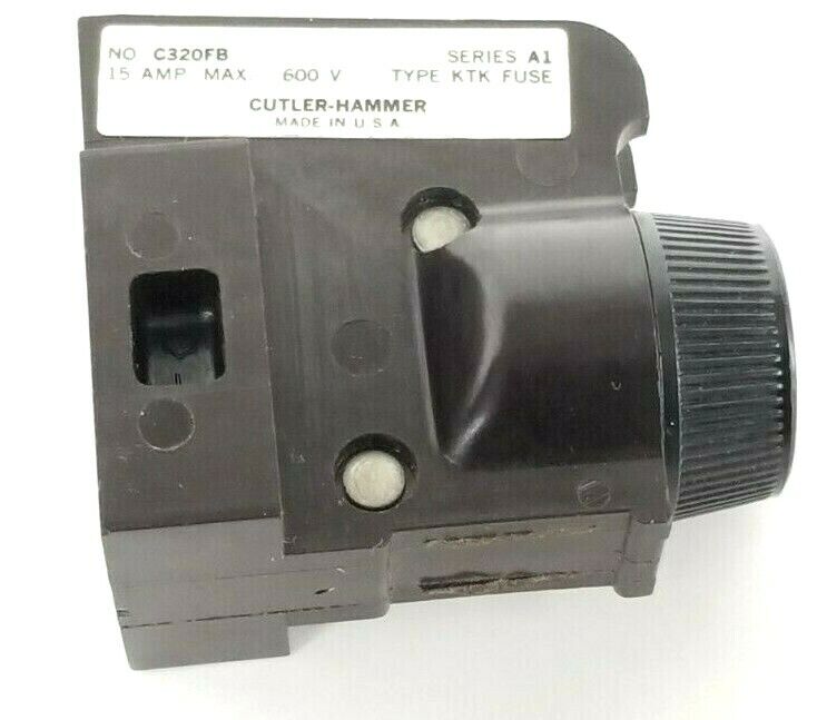 CUTLER HAMMER C320FB FUSE HOLDER SER. A1 600V 15A W/ FNM-4-1/2 FUSE