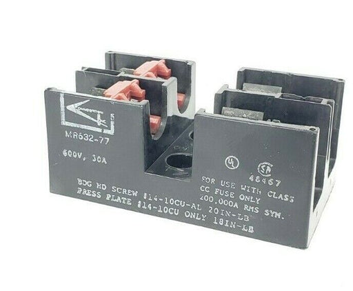 CONNECTRON MR632-77 FUSE BLOCK 30AMP, 2POLE, 600VAC, MR63277