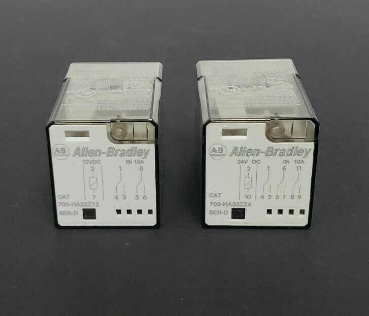 ALLEN BRADLEY 700-HA33Z24 SER. D & 700-HA32Z12 SER. D RELAYS