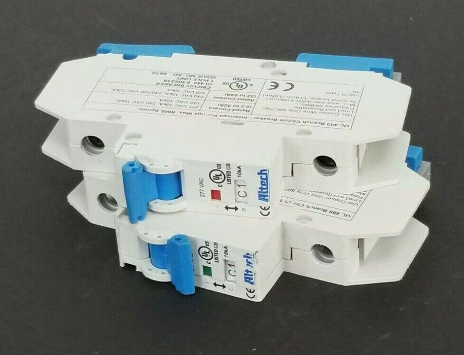 LOT OF 2 ALTECH UL-489 BRANCH CIRCUIT BREAKERS E305318 120-277VAC 10kA AD-6670