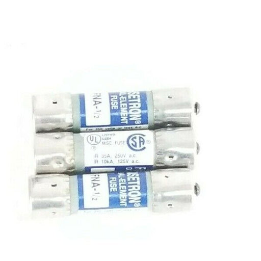 LOT OF 3 NEW COOPER BUSSMANN FNA-1/2 FUSETRON DUEL ELEMENT FUSSES
