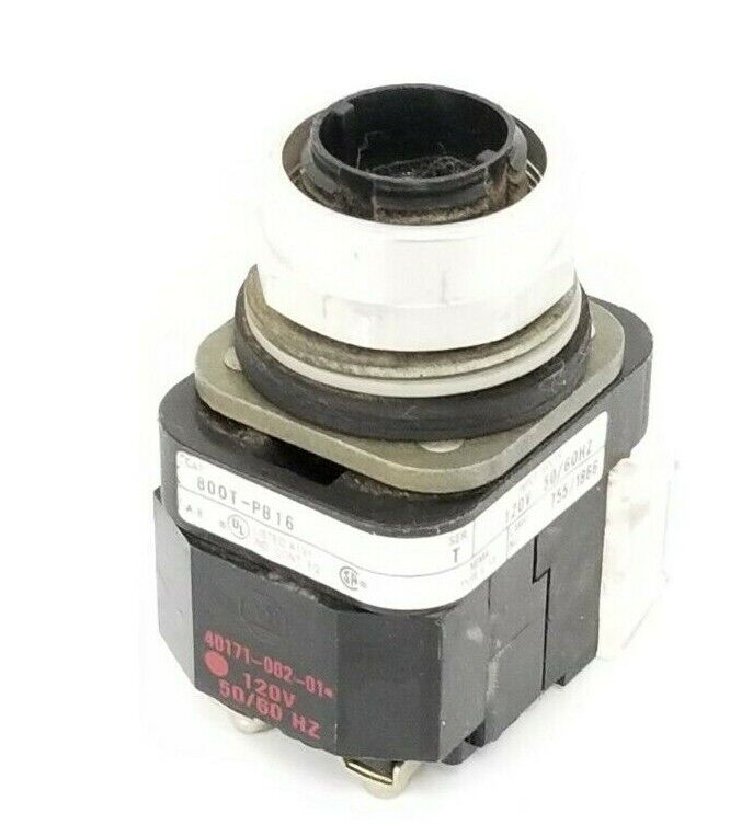 ALLEN BRADLEY 800T-PB16 PUSHBUTTON 800TPB16 SER. T 120V, 800T-XA SER. D NO LAMP